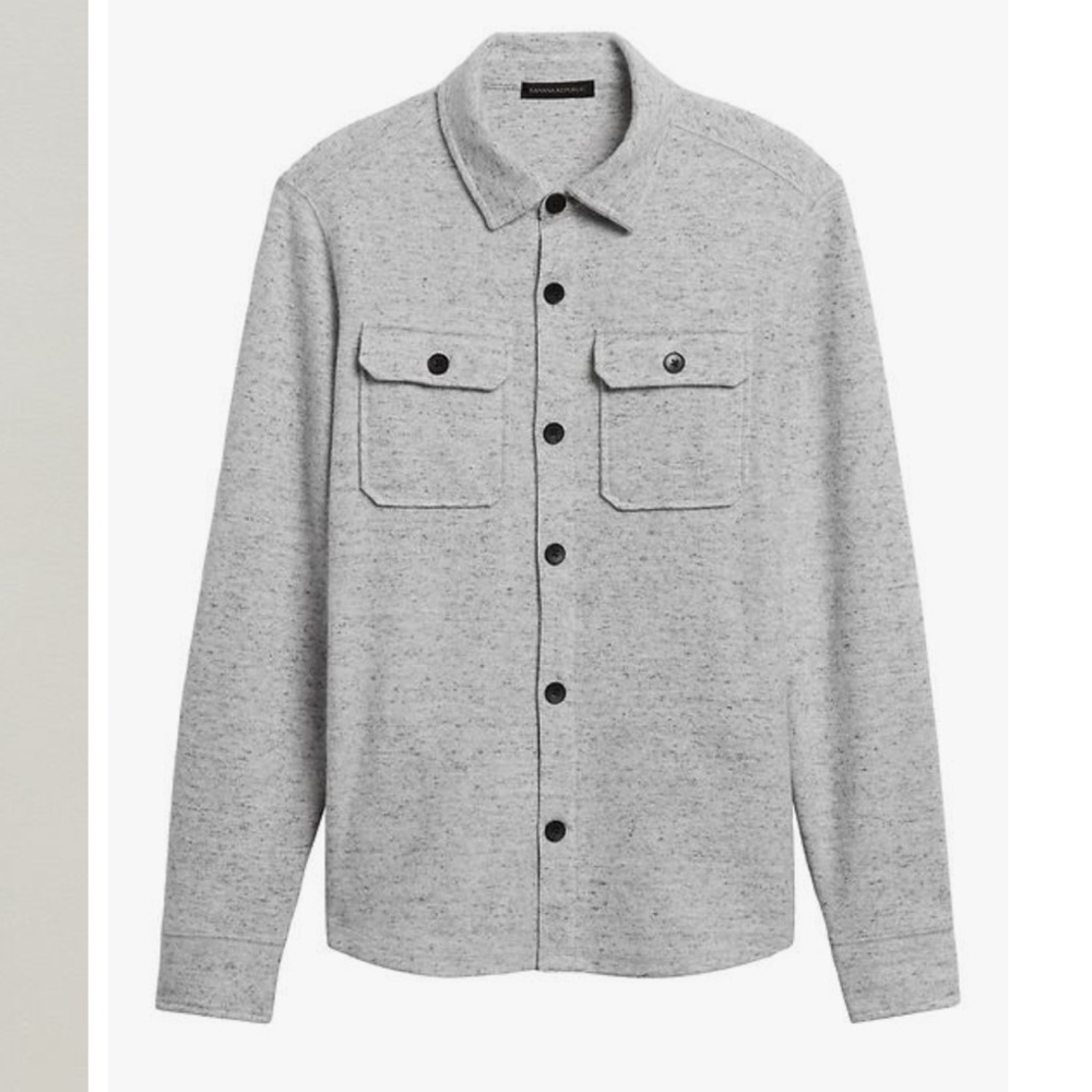 Banana Republic Brushed Waffle-Knit Shirt Jacket